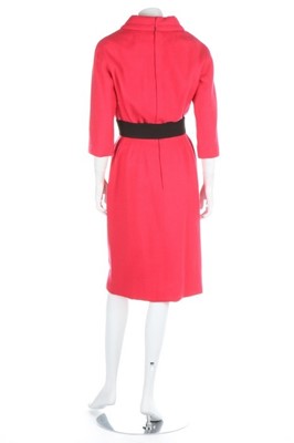 Lot 180 - A Christian Dior London hot pink wool dress,...