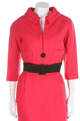 Lot 180 - A Christian Dior London hot pink wool dress,...