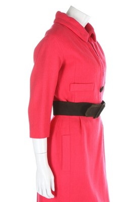 Lot 180 - A Christian Dior London hot pink wool dress,...