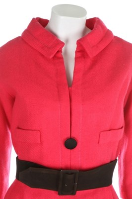 Lot 180 - A Christian Dior London hot pink wool dress,...