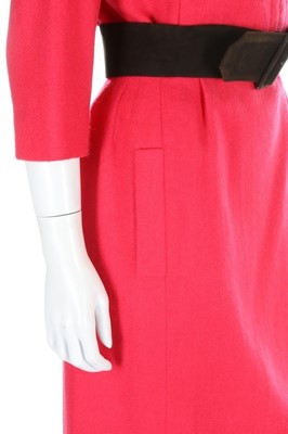 Lot 180 - A Christian Dior London hot pink wool dress,...