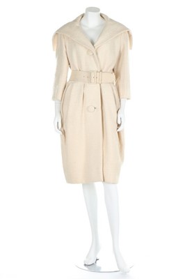 Lot 181 - A Christian Dior London ivory wool coat, 1960s,...