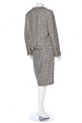 Lot 330 - A Chanel houndstooth cotton tweed suit, modern,...