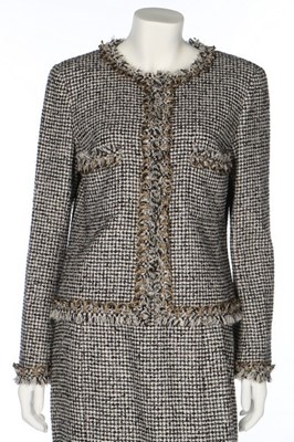 Lot 330 - A Chanel houndstooth cotton tweed suit, modern,...