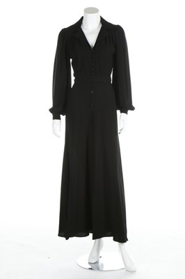 Lot 193 - An Ossie Clark for Radley black moss crepe...