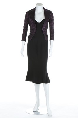 Lot 195 - A John Galliano purple brocatelle jacket,...