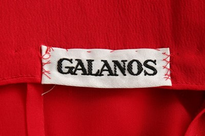 Lot 236 - A James Galanos red silk crepe and rhinestone...