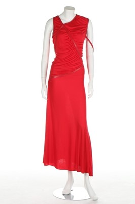 Lot 242 - An Alexander McQueen scarlet-red jersey dress,...