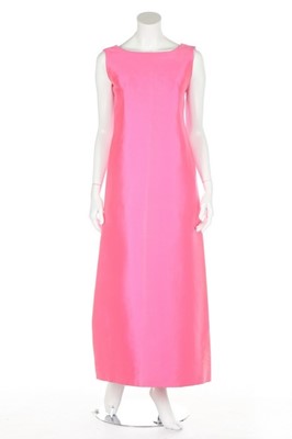 Lot 254 - A Balenciaga couture hot pink silk gazar...