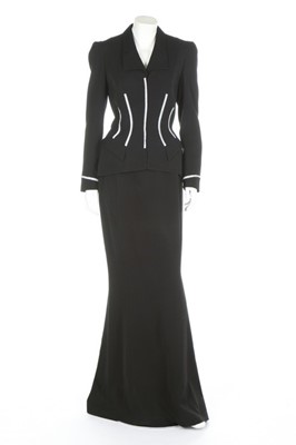 Lot 267 - Two Thierry Mugler wool skirt-suits, early...