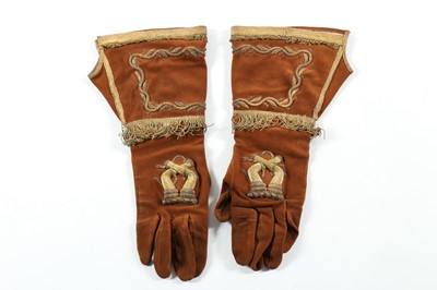 Lot 278 - A pair of finely embroidered men's gauntlet...