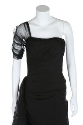 Lot 229 - A Gilbert Adrian black crepe and tulle dress...