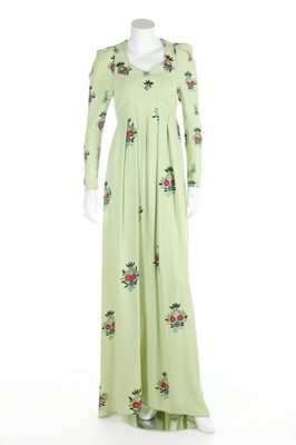 Lot 282 - An Ossie Clark/Celia Birtwell printed green...