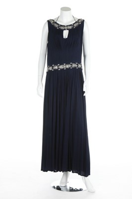 Lot 284 - A jewelled midnight blue jersey couture...