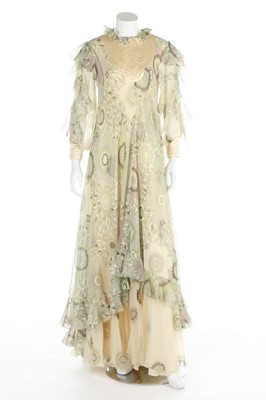 Lot 285 - A Gina Fratini floral printed chiffon dress,...