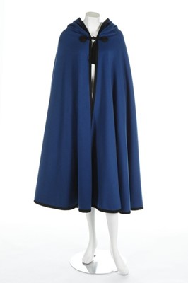 Lot 293 - A Yves Saint Laurent blue wool cloak, circa...