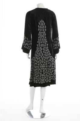 Lot 296 - A good black velvet opera coat, late 1920s,...