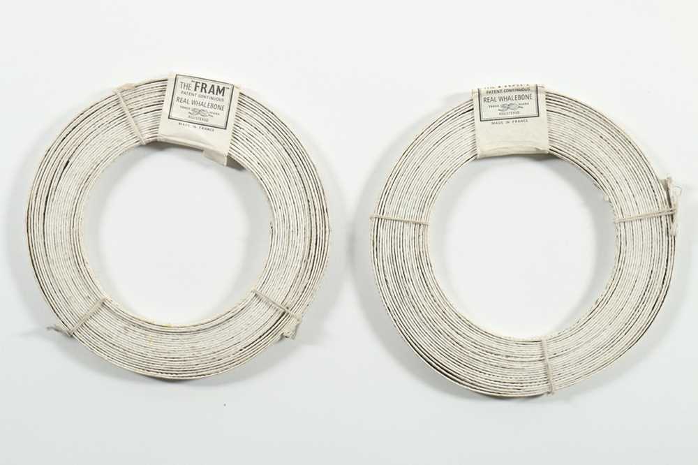Lot 124 - Two un-used coils of baleen corsetry struts,...