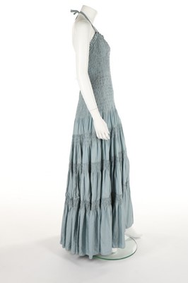 Lot 99 - A Jeanne Lanvin couture pale blue shirred silk...