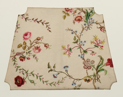 Lot 347 - Two naturalistic floral embroideries, late...