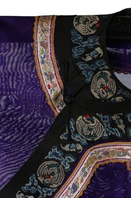 Lot 484 - A violet-purple summer gauze informal robe,...