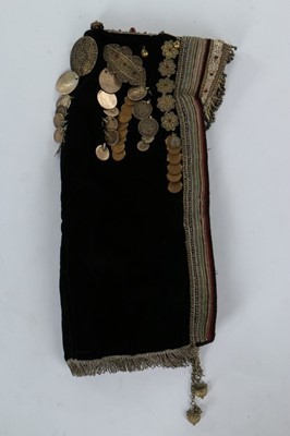 Lot 373 - A woman's black velvet hood (Gargush), Sana'a,...