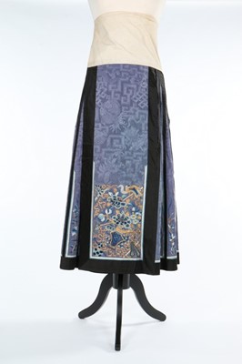 Lot 387 - An embroidered lavender blue silk skirt,...