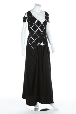 Lot 315 - A Yohji Yamamoto black rayon platelet dress,...