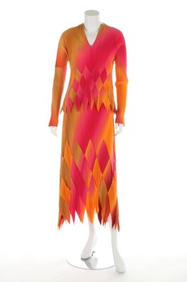 Lot 333 - An Issey Miyake ombré diamond-pleated ensemble,...