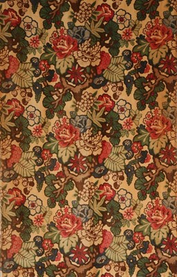 Lot 353 - Three printed velvet furnishing panels,...