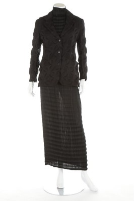 Lot 335 - An Issey Miyake textured black ensemble, circa...