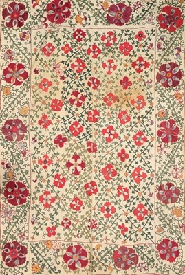 Lot 369 - An embroidered suzani, Bokharan, early 20th...