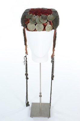 Lot 371 - A coin adorned headdress or 'money hat',...