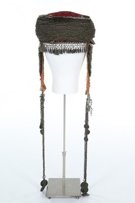 Lot 371 - A coin adorned headdress or 'money hat',...