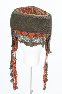 Lot 372 - A coin adorned headdress or 'money hat',...