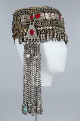 Lot 374 - A woman's headdress, Yemen, probably Al Baydha,...