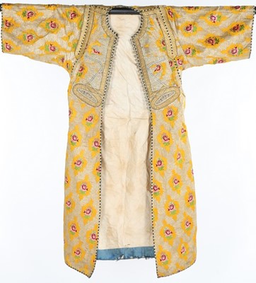Lot 378 - A brocaded and embroidered woman's robe,...