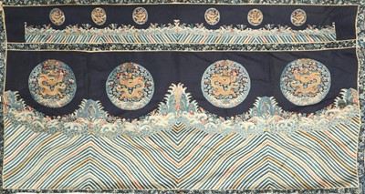 Lot 384 - A fine embroidered satin altar frontal,...