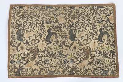 Lot 385 - An embroidered panel, Italian, 1730s, worked...