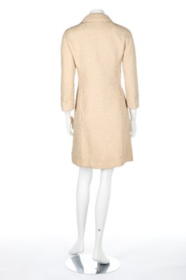 Lot 4 - A Balenciaga couture beige brocatelle tunic...