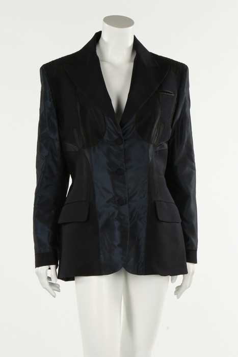 Lot 7 - A Jean Paul Gaultier dark blue silk and wool...