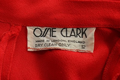 Lot 8 - An Ossie Clark 'Come Fly With Me' red moss...