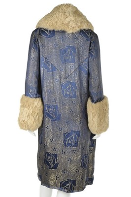 Lot 11 - A brocaded lamé evening coat, late 1920s, with...