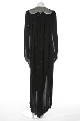 Lot 13 - An Ossie Clark black jersey evening gown,...