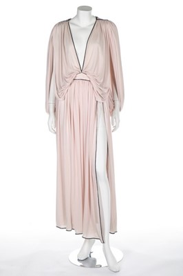 Lot 14 - A Bill Gibb pale pink Quiana jersey gown,...