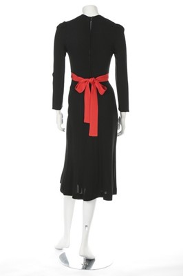 Lot 18 - A Radley black moss crepe dress, 1970s,...