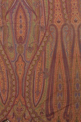 Lot 313 - A large Paisley design woven compartment shawl,...