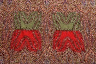 Lot 313 - A large Paisley design woven compartment shawl,...