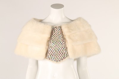 Lot 83 - A mink capelet, 1960s, the detachable central...