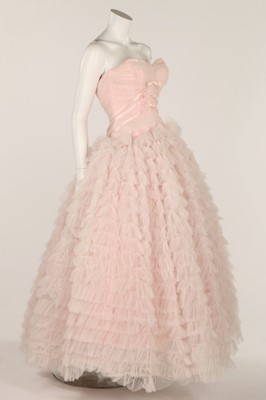 Lot 84 - Two prom dresses, mid 1950s, one of pink and...